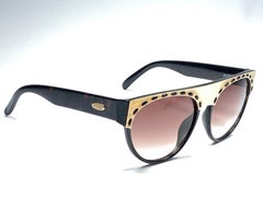 New Vintage Christian Dior 2437 Black & Gold Sunglasses 1970's Austria