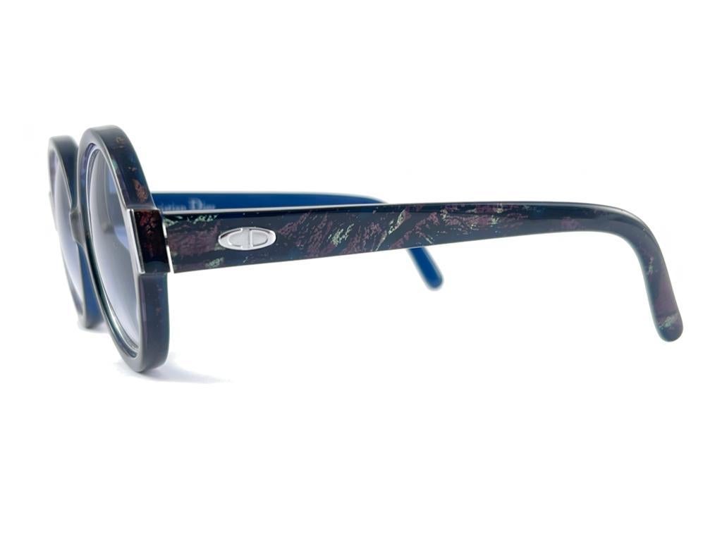 Women's or Men's New Vintage Christian Dior 2446 50 Mosaic Blue Optyl Sunglasses Made in Germany For Sale