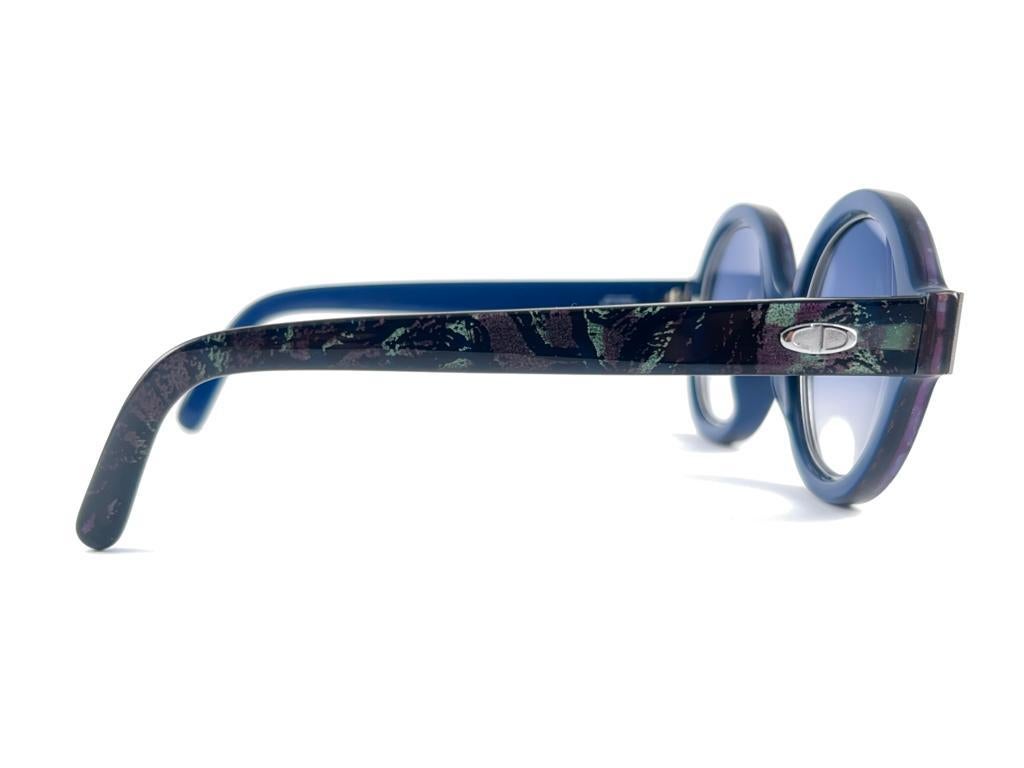 New Vintage Christian Dior 2446 50 Mosaic Blue Optyl Sunglasses Made in Germany For Sale 1
