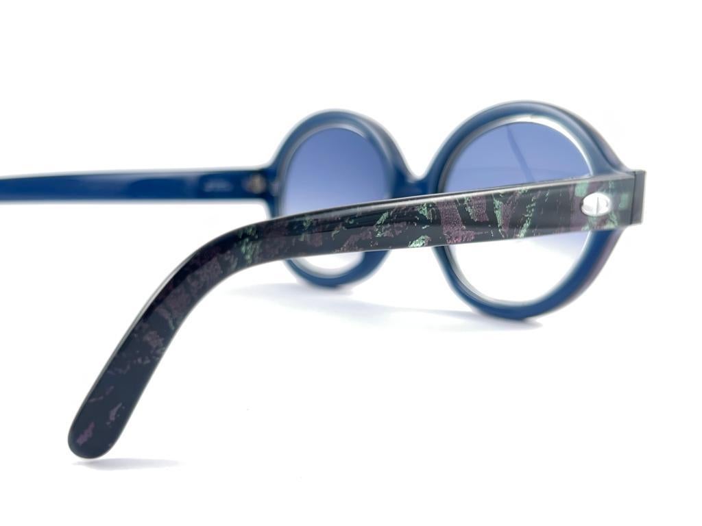 New Vintage Christian Dior 2446 50 Mosaic Blue Optyl Sunglasses Made in Germany For Sale 2