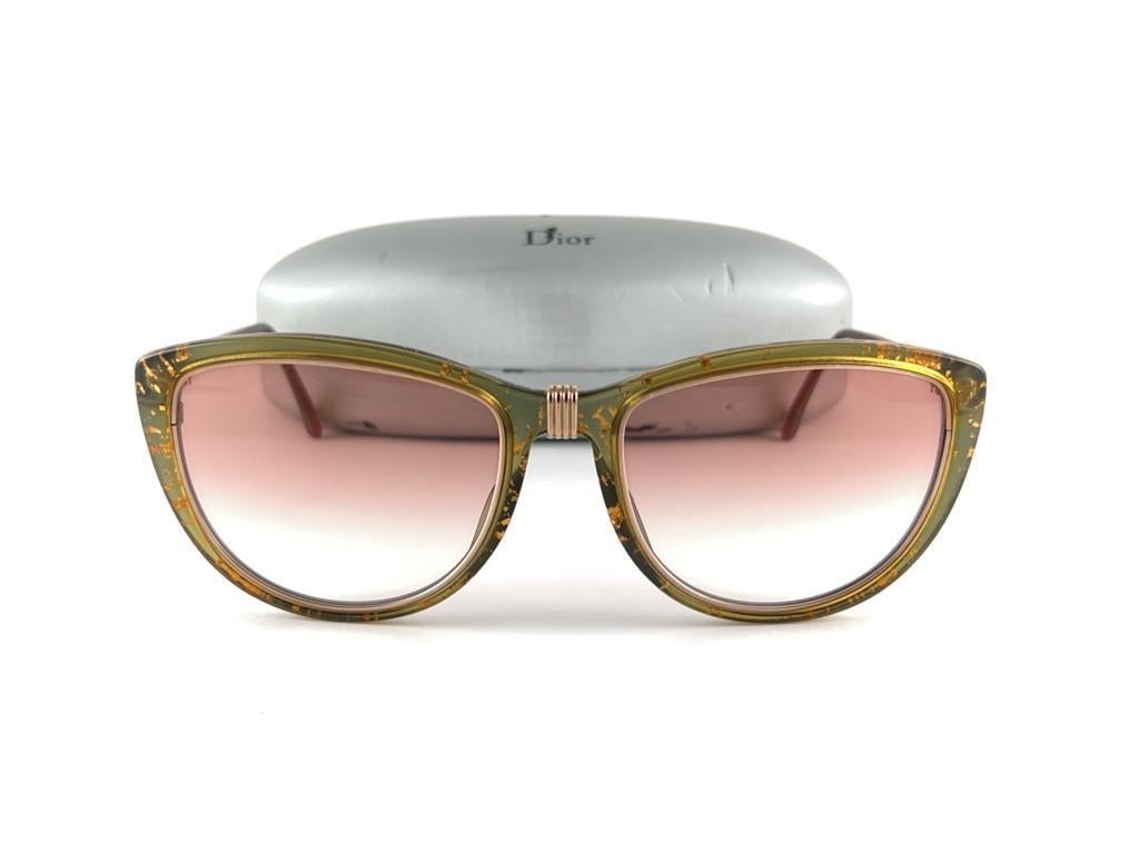 New Vintage Christian Dior 2557 Green & Gold  Accents Optyl Germany Sunglasses For Sale 10