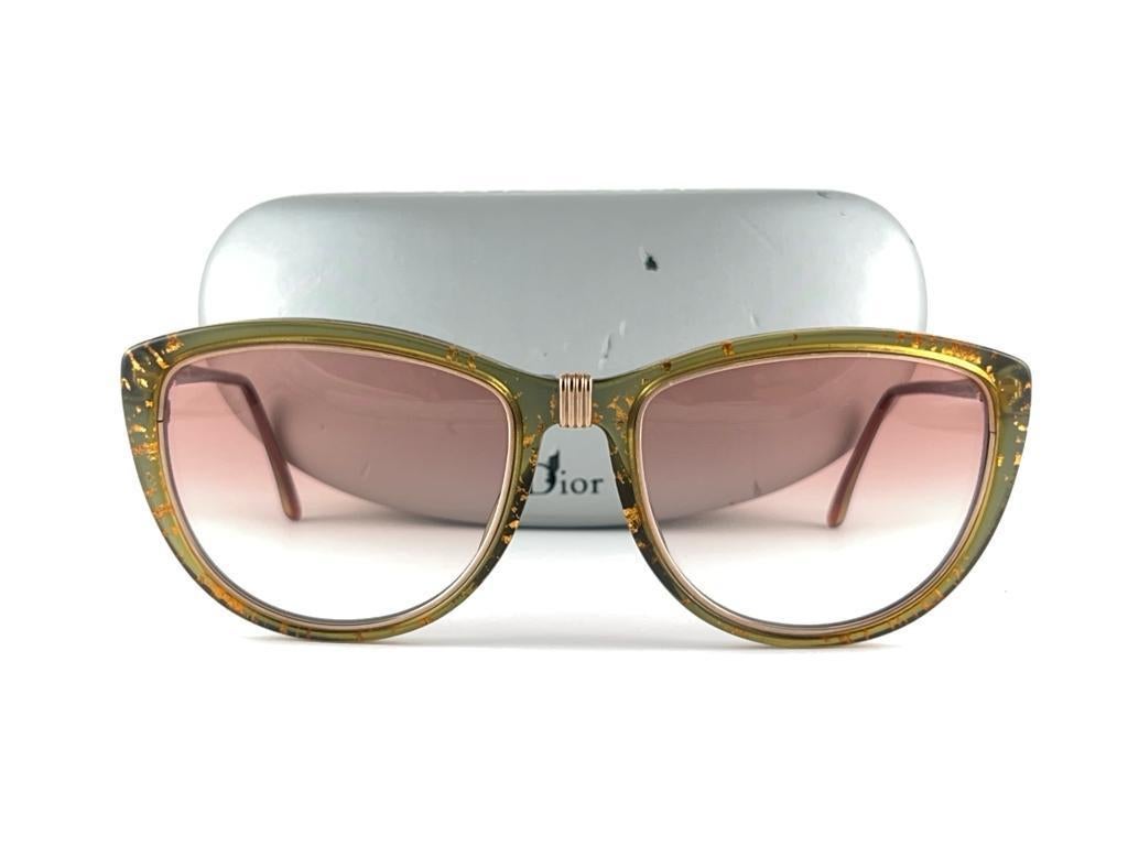 New Vintage Christian Dior 2557 Green & Gold  Accents Optyl Germany Sunglasses For Sale 11