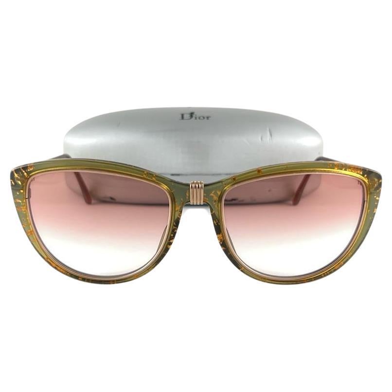 New Vintage Christian Dior 2557 Green & Gold  Accents Optyl Germany Sunglasses For Sale