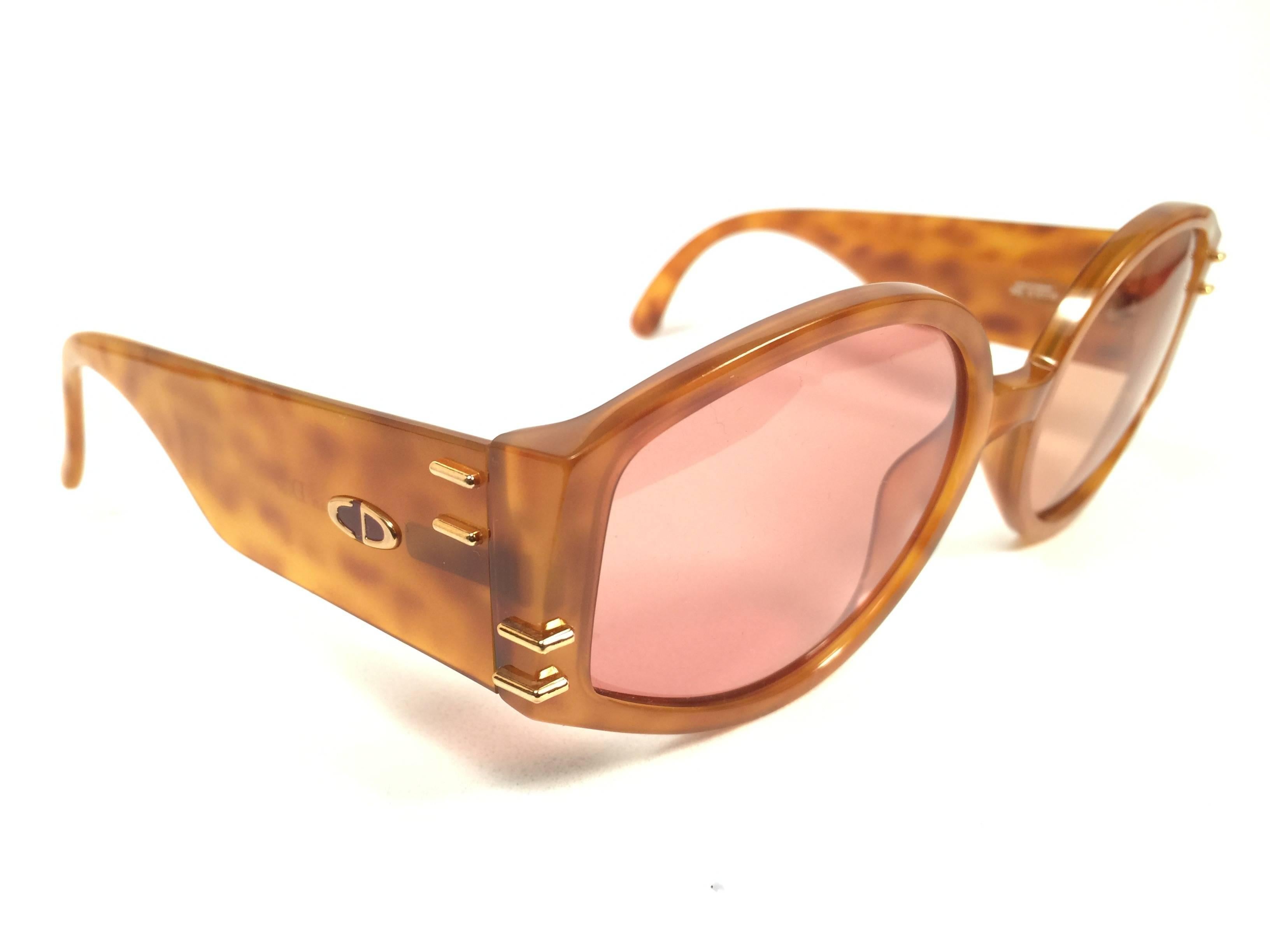 New Vintage Christian Dior 2603 Honey Translucent Optyl 1980 Sunglasses  In New Condition In Baleares, Baleares
