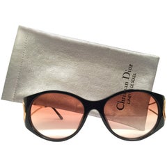 New Vintage Christian Dior 2661 Black Gold Optyl 1980 Sunglasses