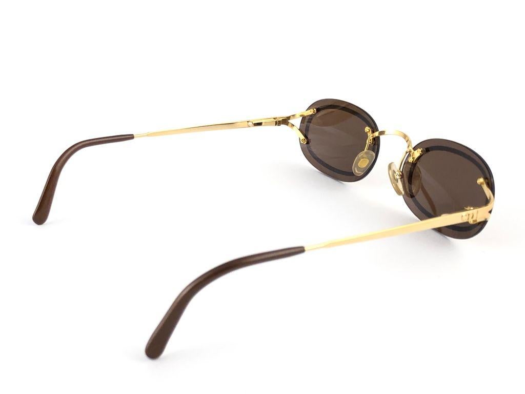 New Vintage Christian Dior 2970  Oval Small Gold Optyl Sunglasses 4