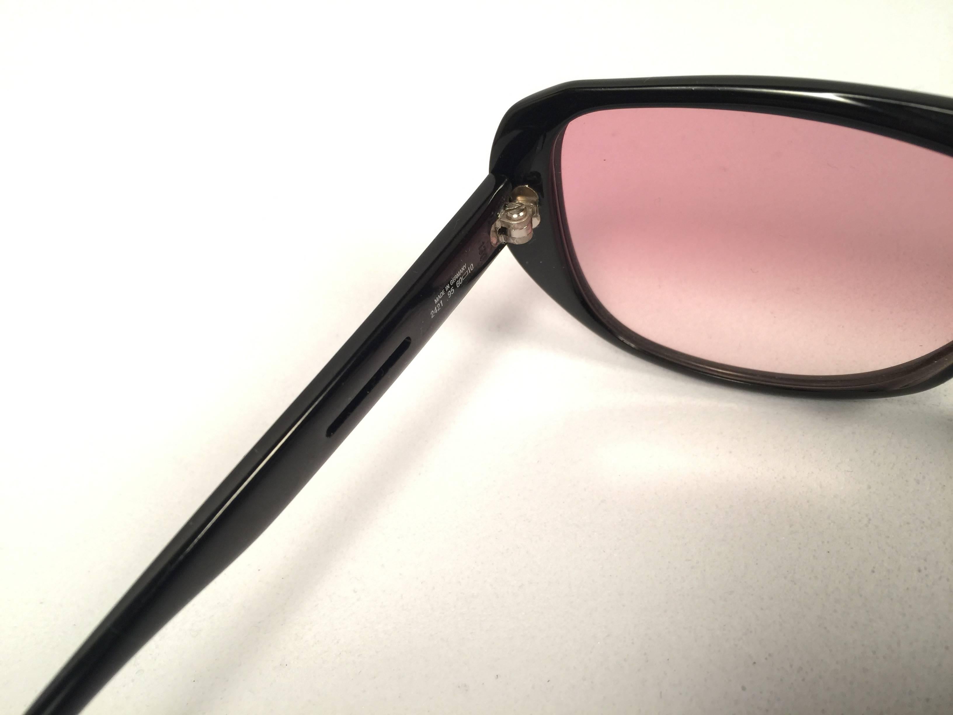 New Vintage Christian Dior Black 2421 Floral Optyl 1980's Sunglasses Germany 3