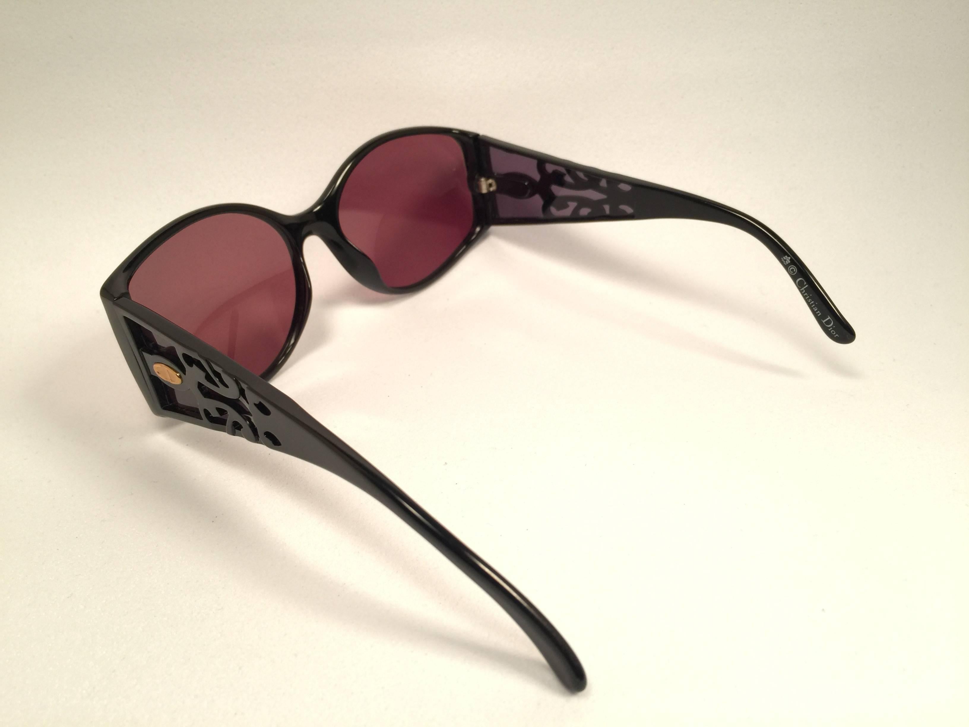 New Vintage Christian Dior Black 2435 Optyl 1980's Sunglasses Germany 2