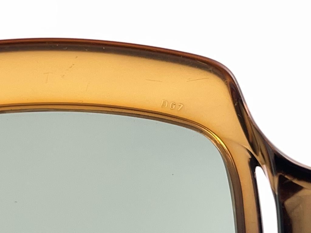 New Vintage Christian Dior D07 Green & Amber 1970's Optyl Sunglasses 7