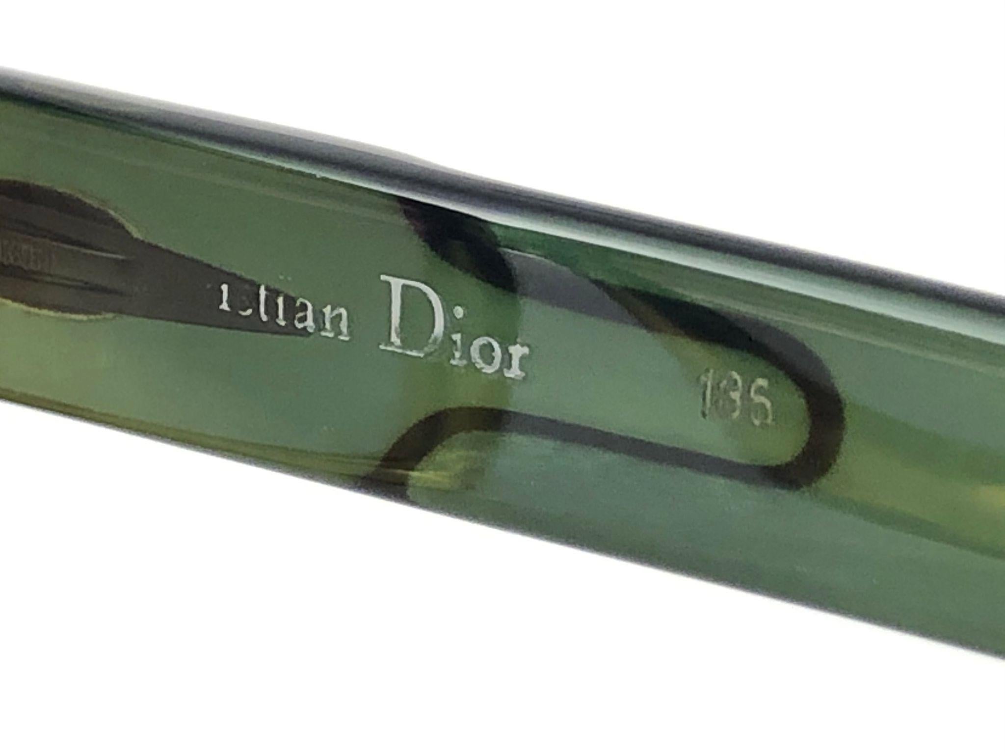Orange New Vintage Christian Dior D10 Huge Two Tone Amber & Green Optyl Sunglasses