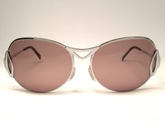 New Vintage Christian Dior D59 Silver Ultra Wide Optyl Germany Sunglasses