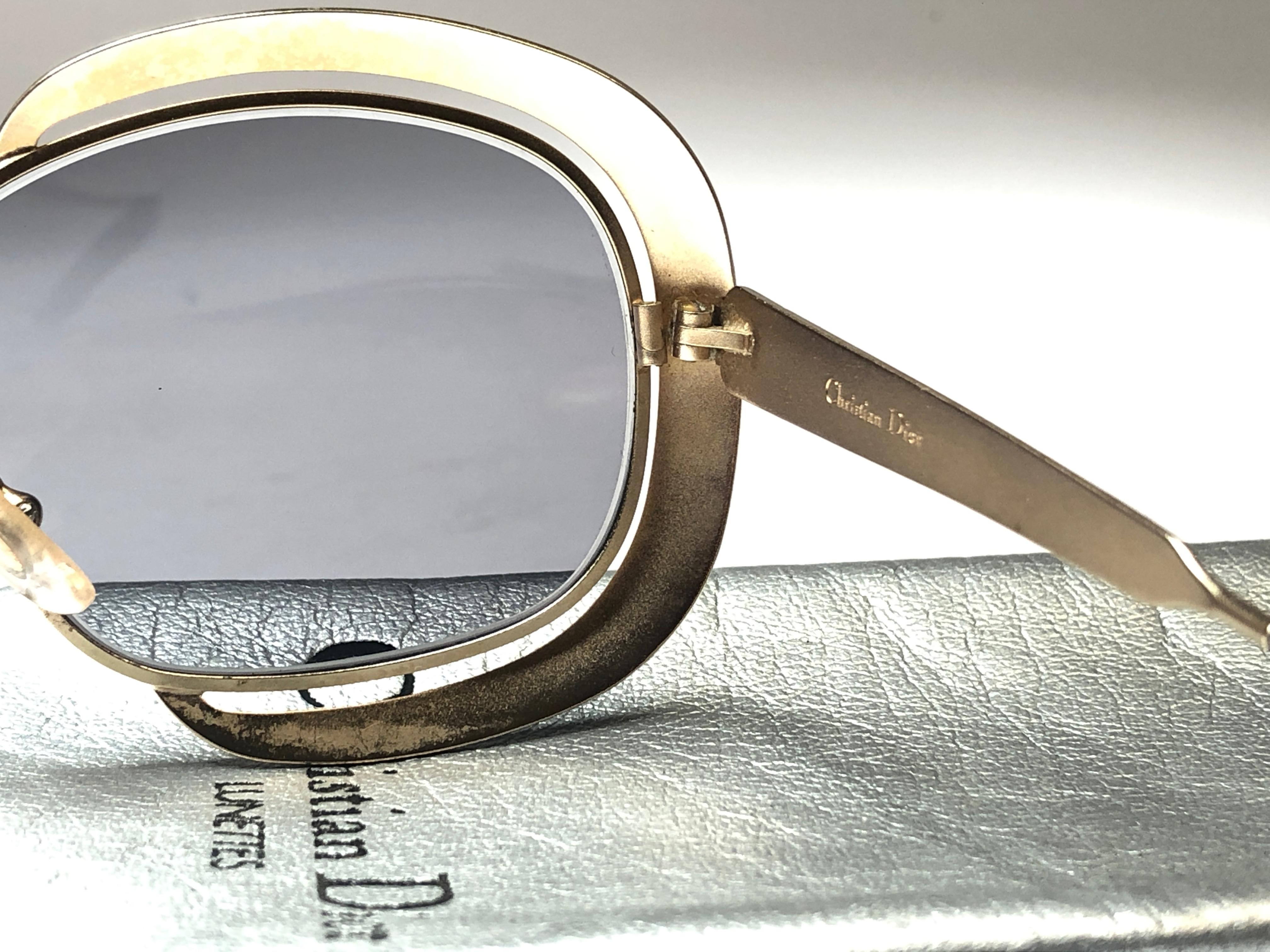 Gray New Vintage Christian Dior Enamel Gold & Blue Sunglasses Austria