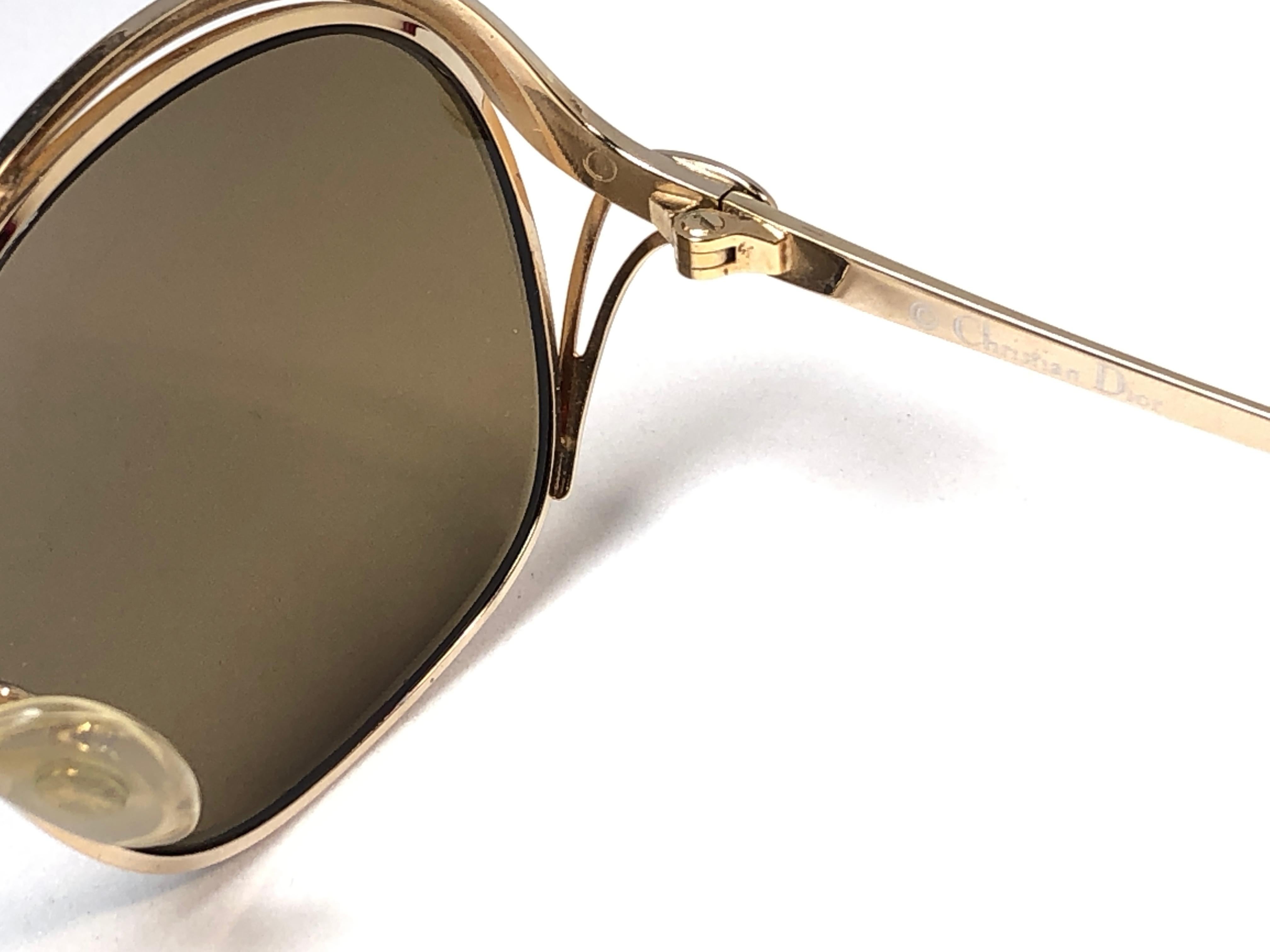 New Vintage Christian Dior Enamel Gold & Burgundy Sunglasses Austria 2