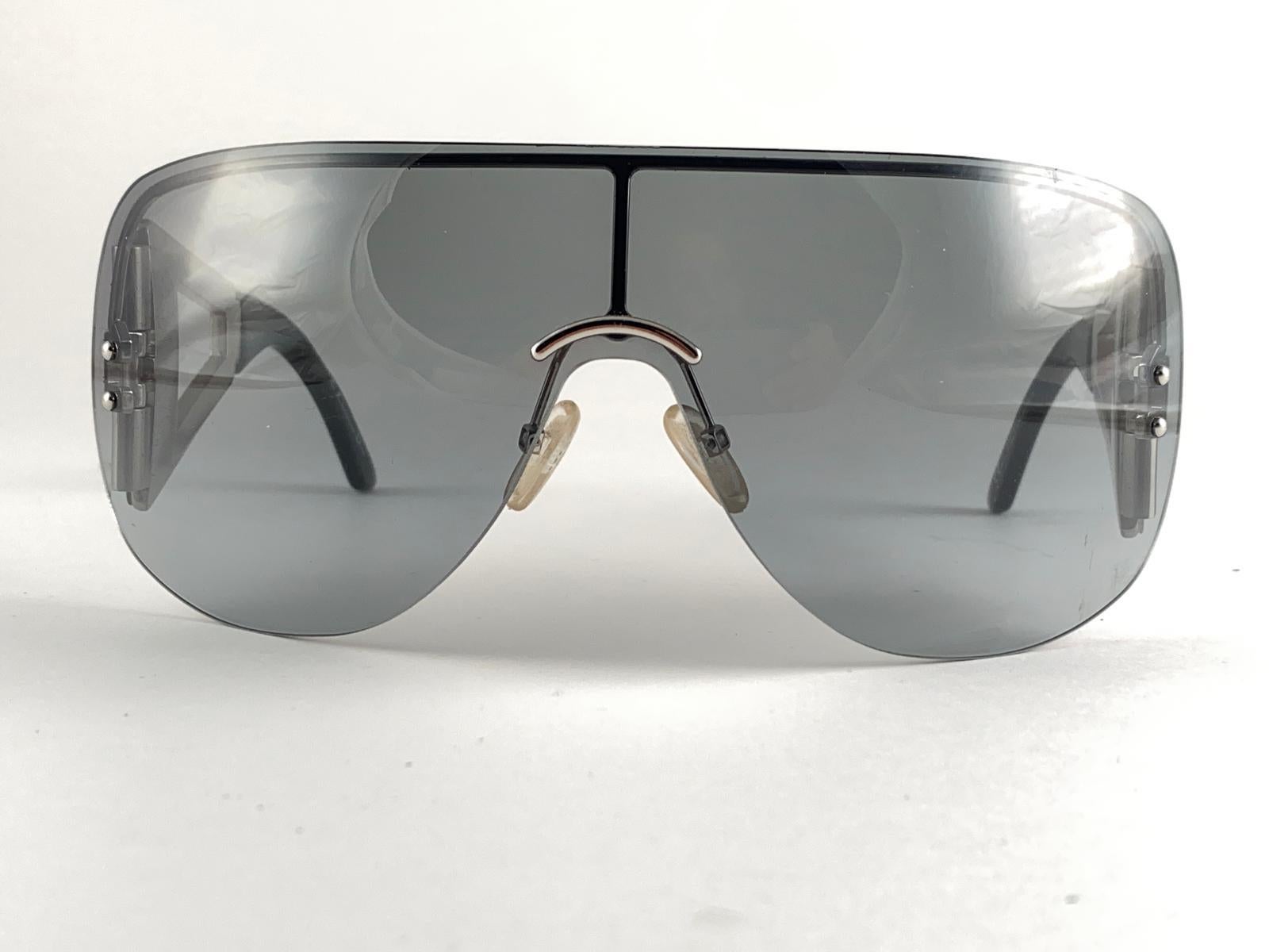 Gray New Vintage Christian Dior Escrime Y2K Made in Italy Sunglasses For Sale
