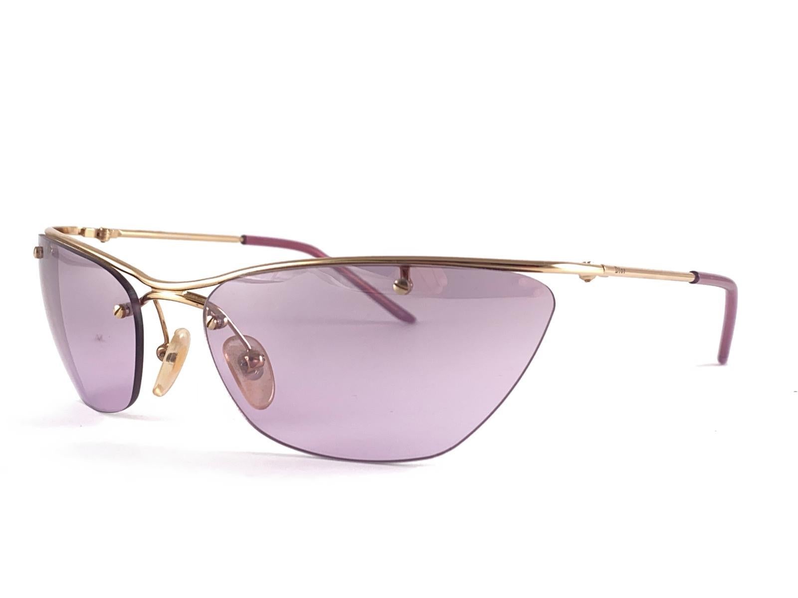New Vintage Christian Dior Flash Gold Y2K Made in Austria Lunettes de soleil Excellent état - En vente à Baleares, Baleares