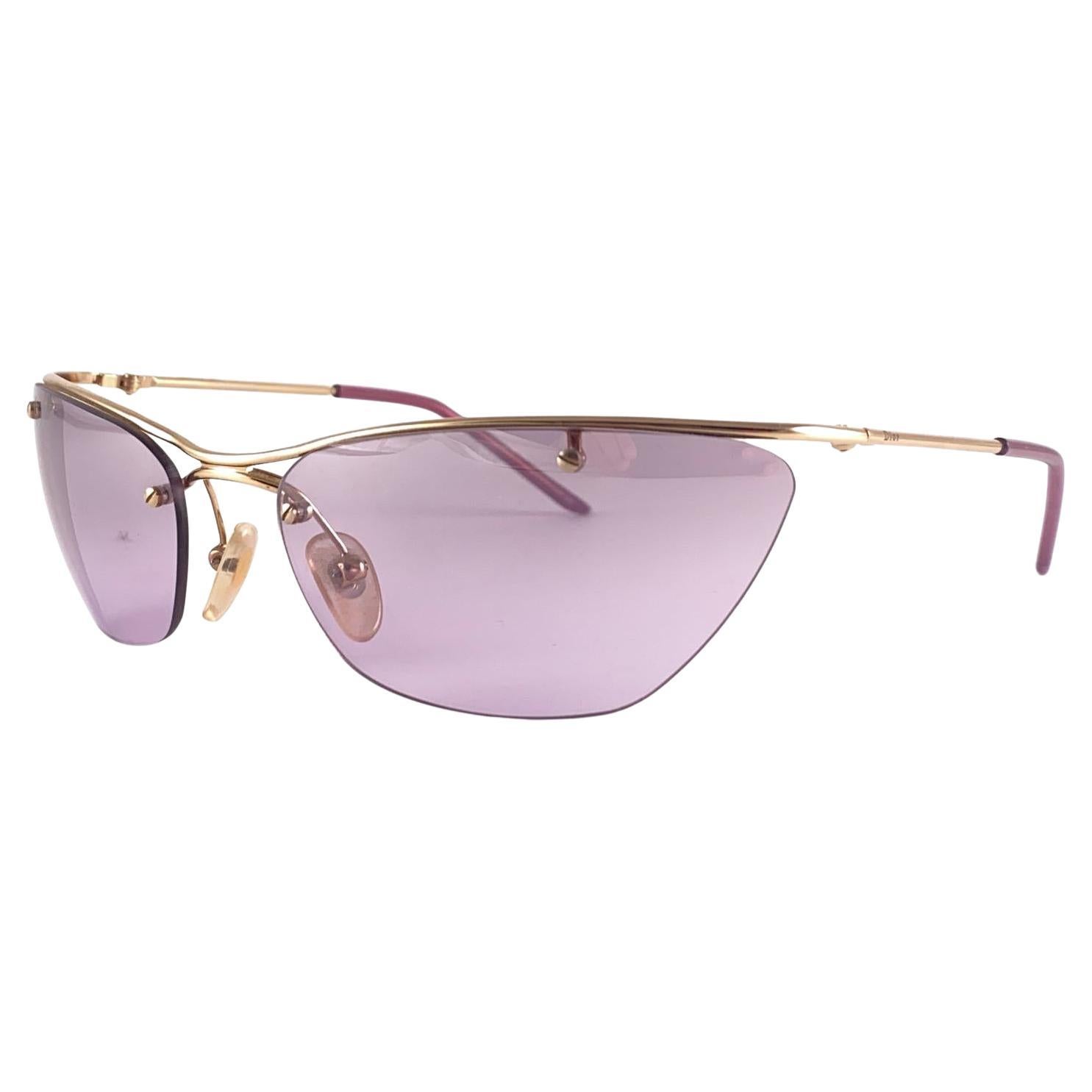 New Vintage Christian Dior Flash Gold Y2K Made in Austria Lunettes de soleil en vente