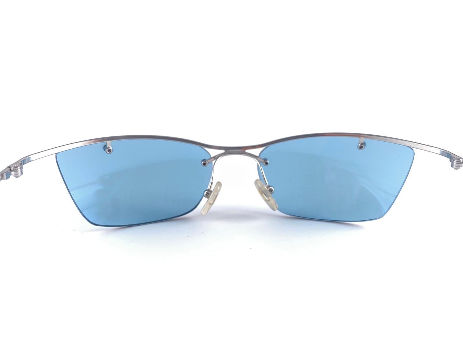 New Vintage Christian Dior Flash Silver Y2K Made in Austria Sunglasses In Excellent Condition For Sale In Baleares, Baleares