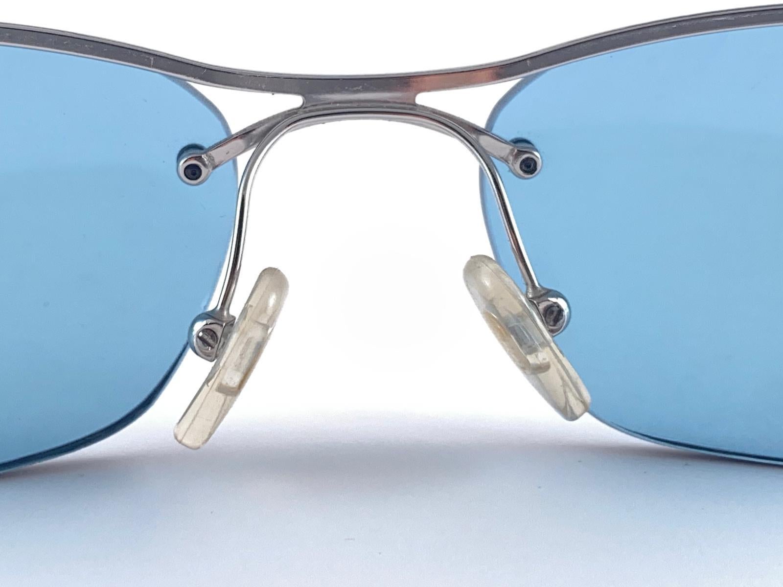 New Vintage Christian Dior Flash Silver Y2K Made in Austria Sunglasses For Sale 1