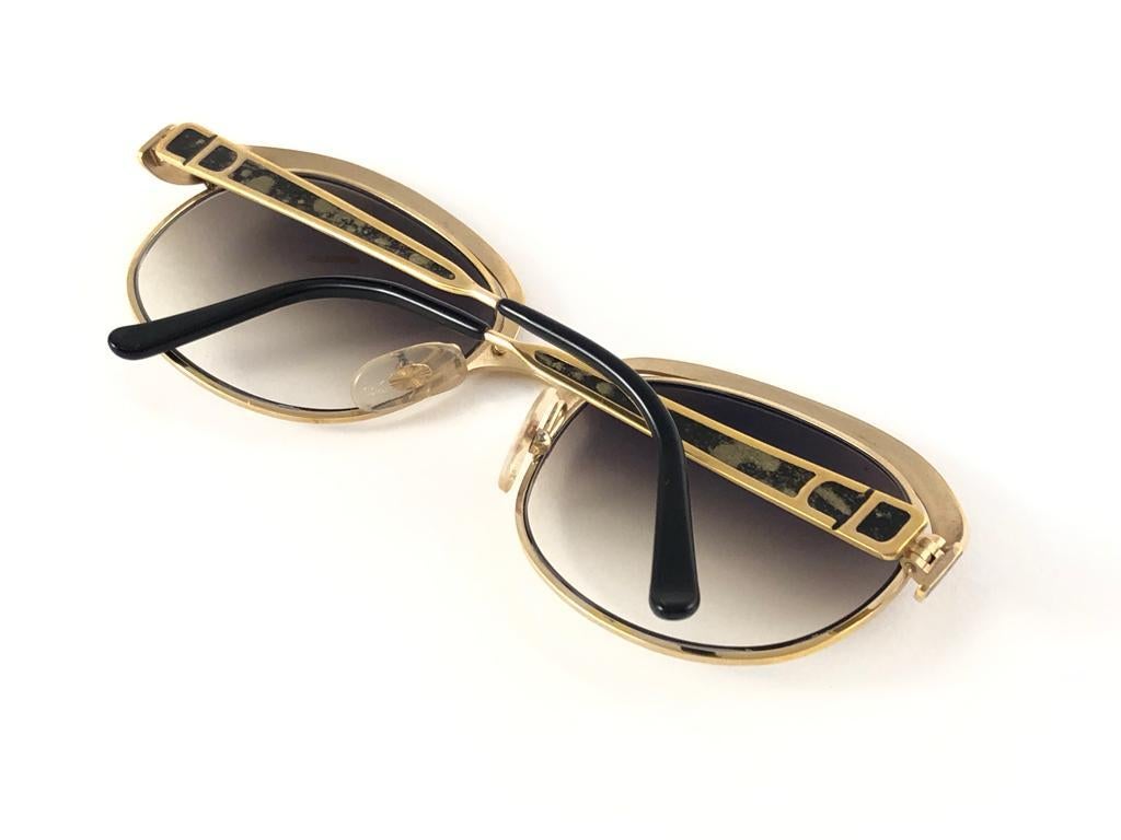 New Vintage Christian Dior Gold & Mosaic Sunglasses Made in Austria 2