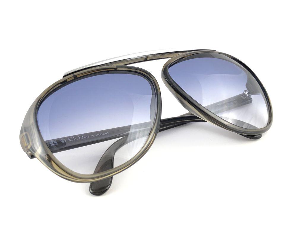 New Vintage Christian Dior Monsieur 2059 20 Optyl Grey Gradient 1970 Sunglasses 6