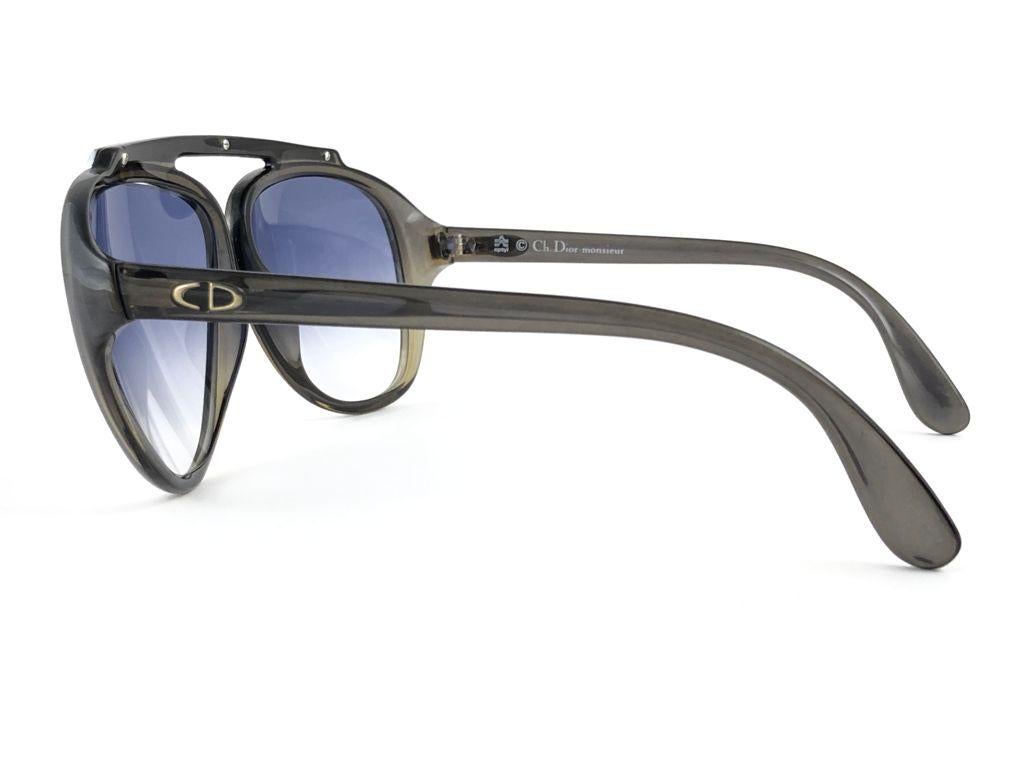 Gray New Vintage Christian Dior Monsieur 2059 20 Optyl Grey Gradient 1970 Sunglasses