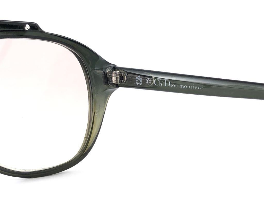 Women's or Men's New Vintage Christian Dior Monsieur 2059 60 Optyl Green Gradient 1970 Sunglasses