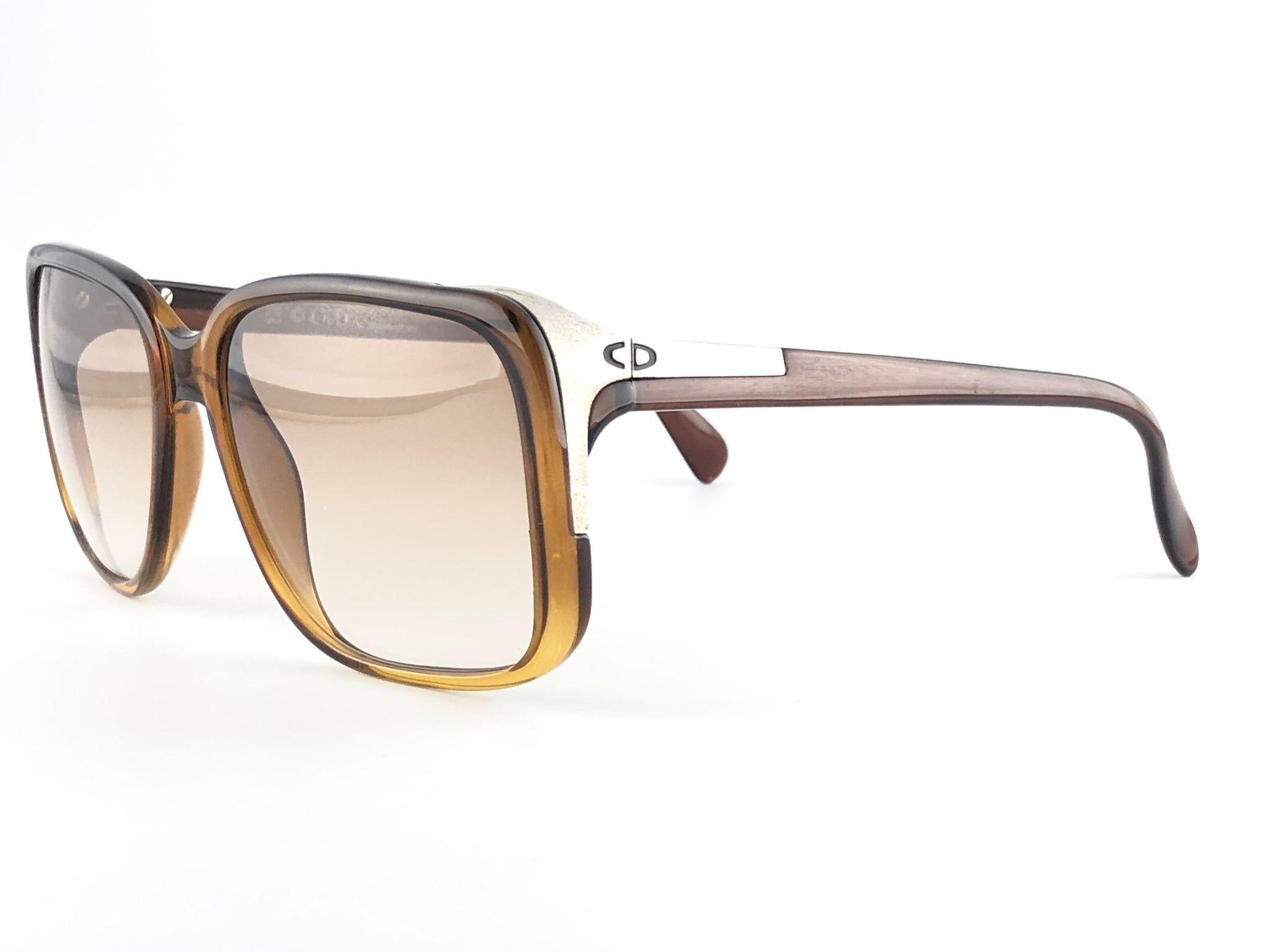 Beige New Vintage Christian Dior Monsieur 2084 Translucent Sunglasses 80s Germany en vente