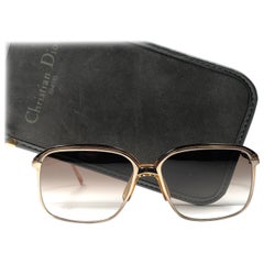 New Vintage Christian Dior Monsieur 2089 Gold Amber Sunglasses 1970
s Austria