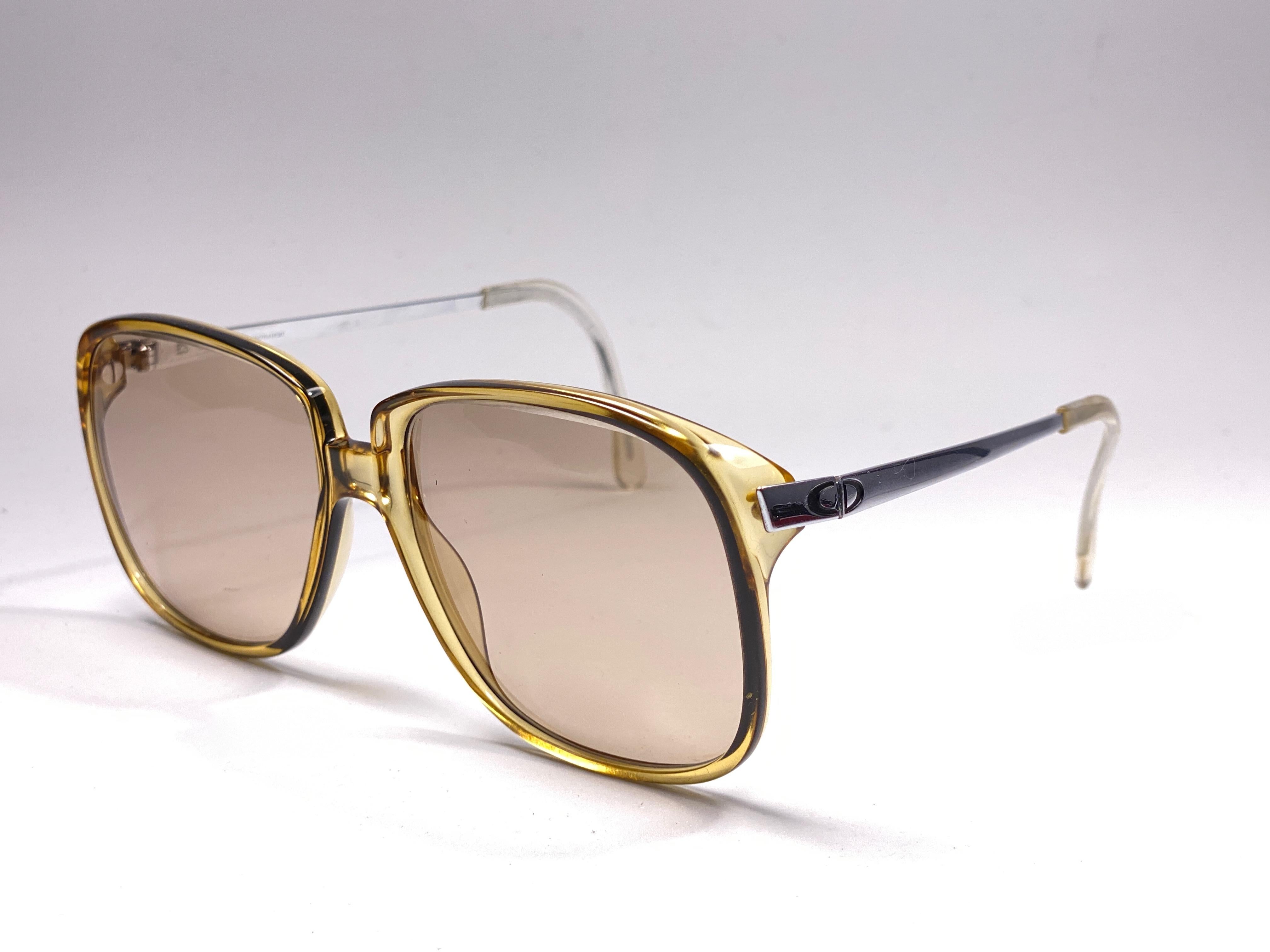 Beige New Vintage Christian Dior Monsieur 2090 21 Sunglasses 1970's Austria