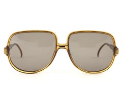 New Vintage Christian Dior Monsieur 2091  Oversized Gold Amber Sunglasses 1970