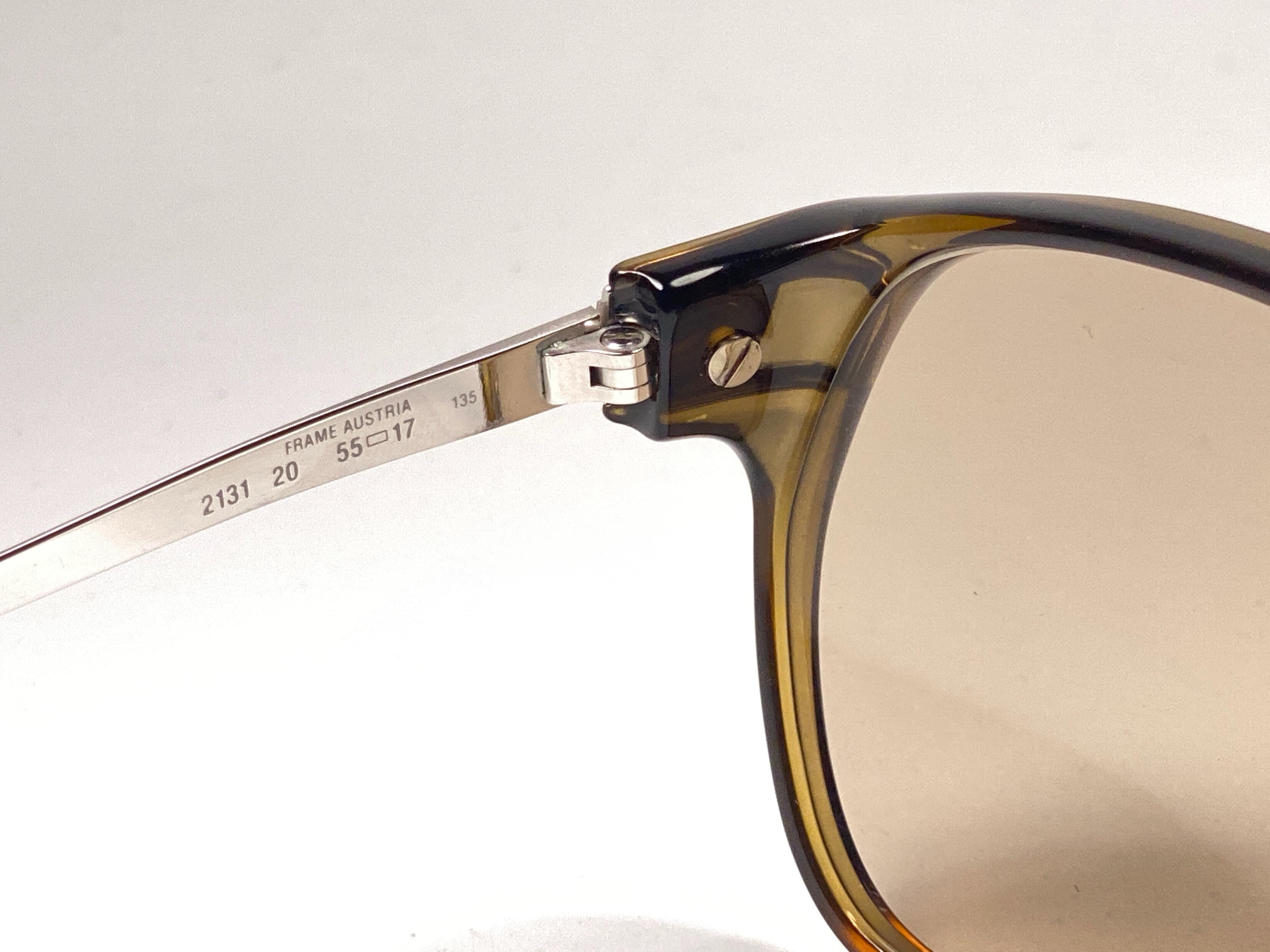 Men's New Vintage Christian Dior Monsieur 2131 Oversized Gold Amber Sunglasses 1970  For Sale
