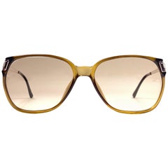 New Vintage Christian Dior Monsieur 2131 Oversized Gold Amber Sunglasses 1970 