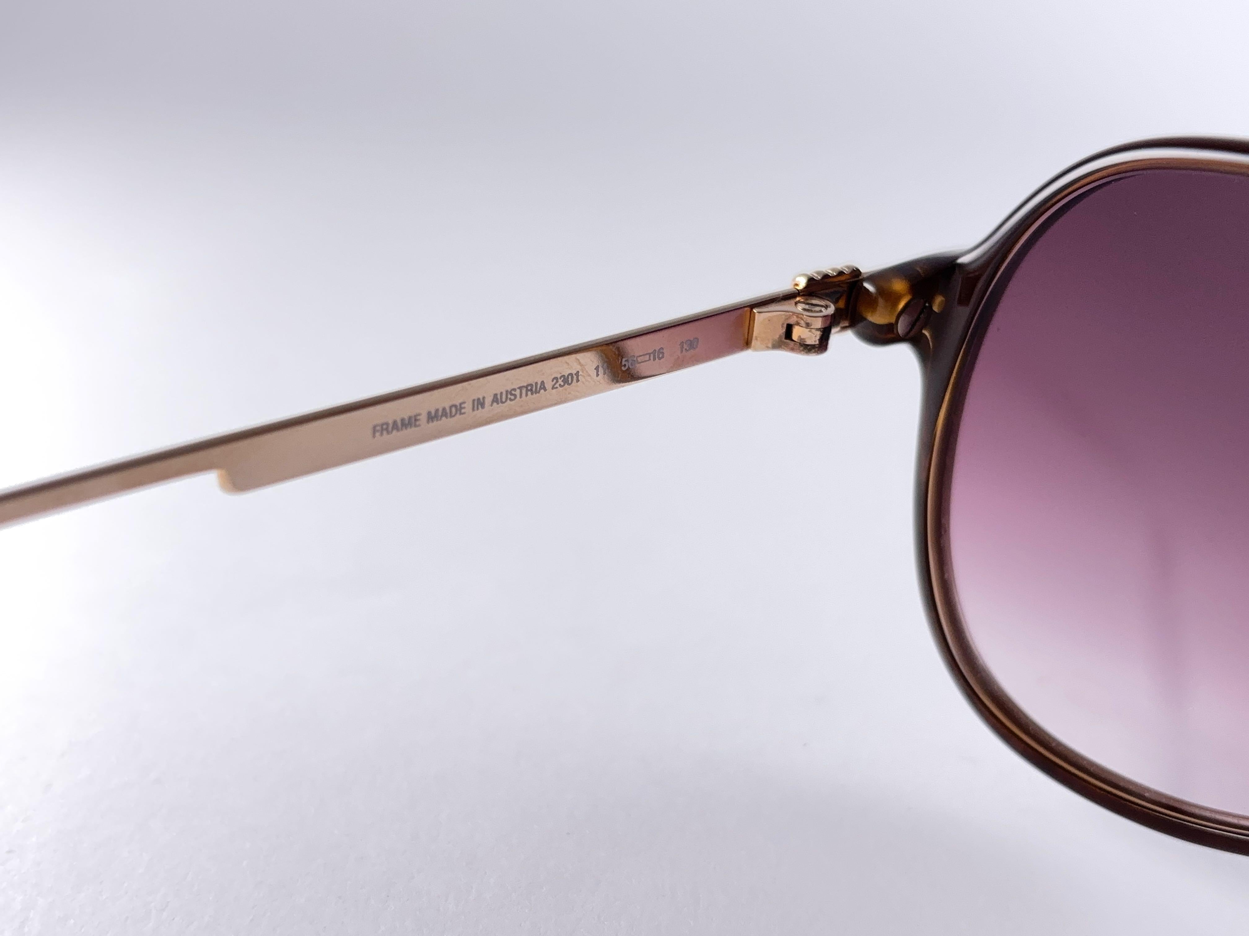 Rose New Vintage Christian Dior Monsieur 2301 Lunettes de soleil Brown 1970's en vente