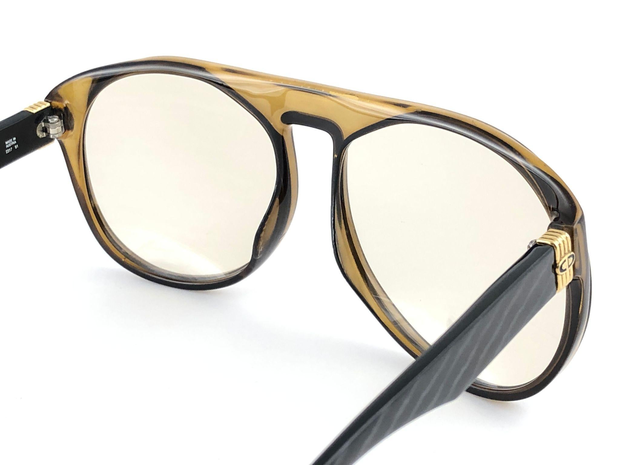 New Vintage Christian Dior Monsieur 2317 Oversized Gold Amber Sunglasses 1970  3