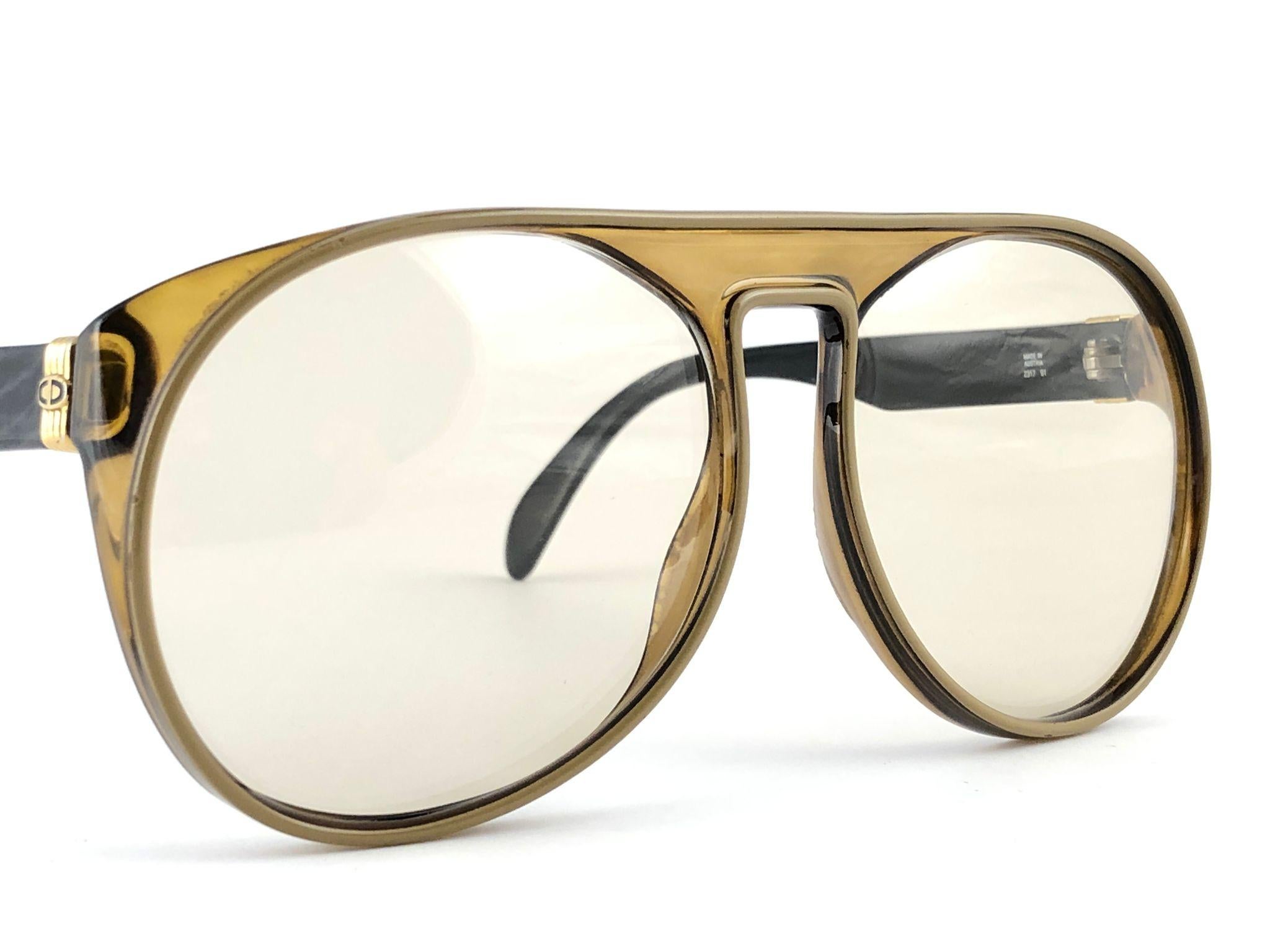 New Vintage Christian Dior Monsieur 2317 Oversized Gold Amber Sunglasses 1970  4