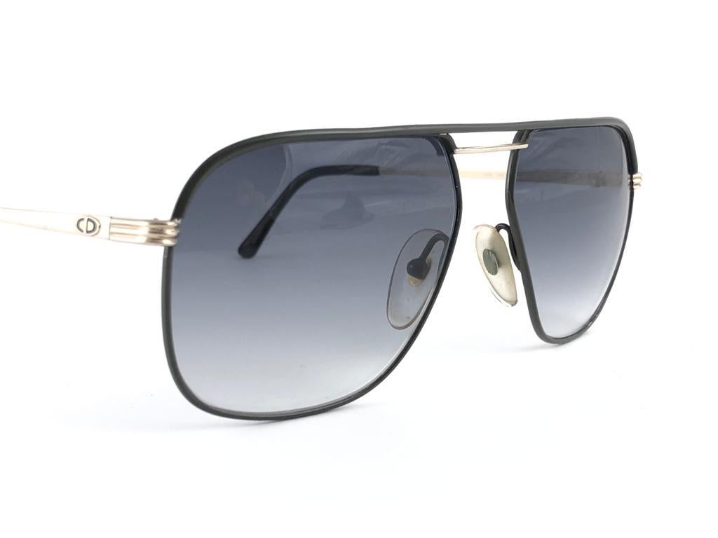 New Vintage Christian Dior Monsieur 2322 Oversized Grey Silver Sunglasses 1970  5