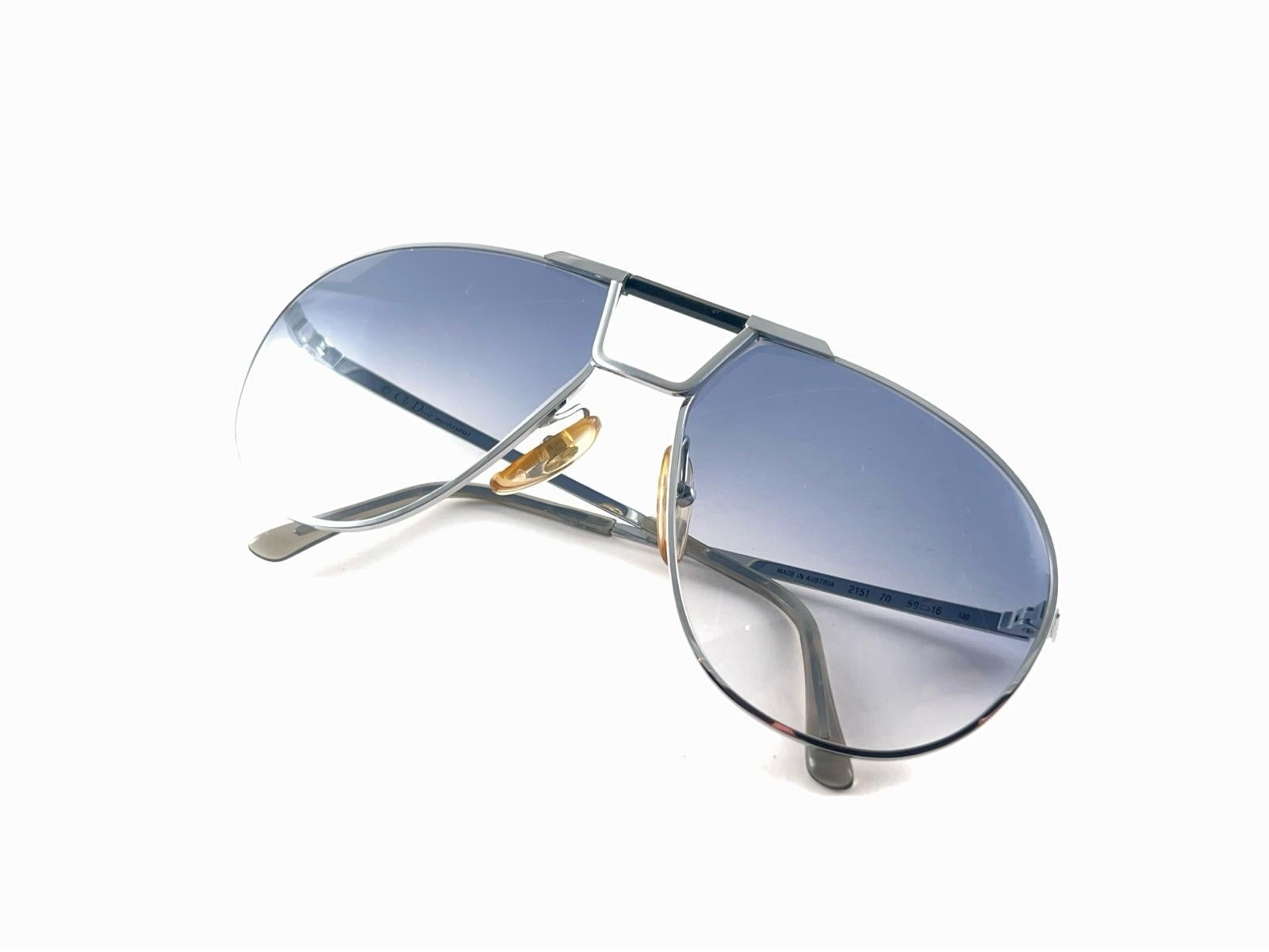 New Vintage Christian Dior Monsieur Aviator Silver Frame  Sunglasses 80s Austria For Sale 6