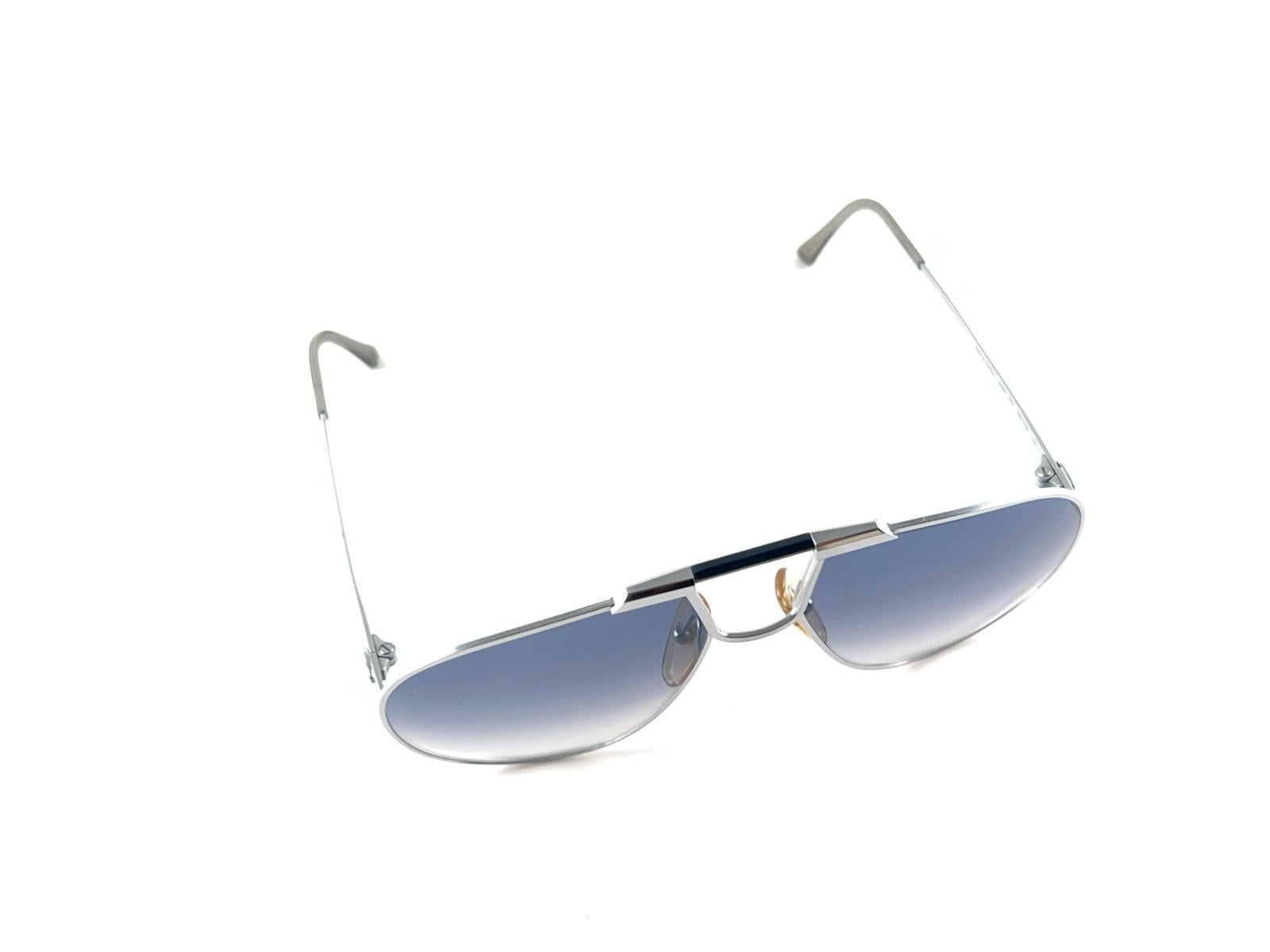 New Vintage Christian Dior Monsieur Aviator Silver Frame  Sunglasses 80s Austria For Sale 1