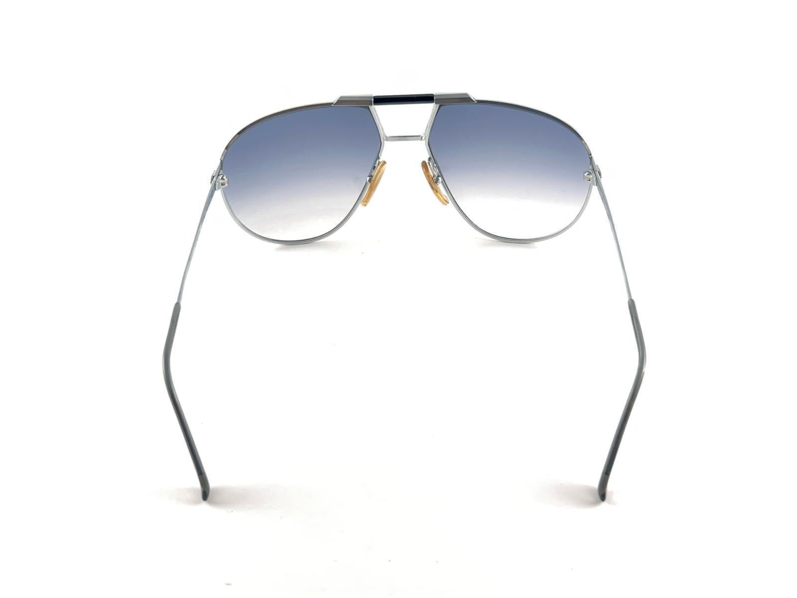 New Vintage Christian Dior Monsieur Aviator Silver Frame  Sunglasses 80s Austria For Sale 4