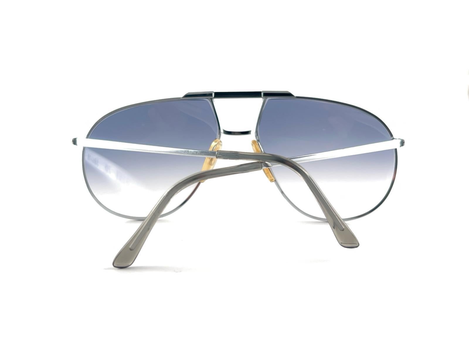 New Vintage Christian Dior Monsieur Aviator Silver Frame  Sunglasses 80s Austria For Sale 5