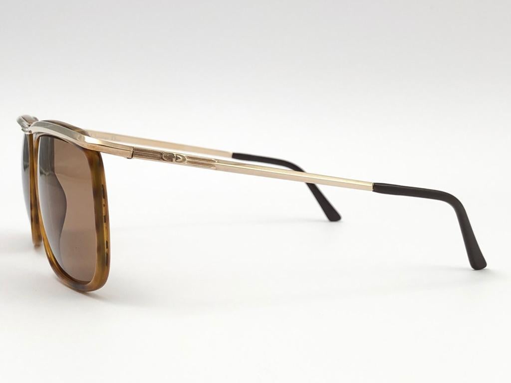 Brown New Vintage Christian Dior Monsieur Large 2581 Sunglasses 1980's Germany