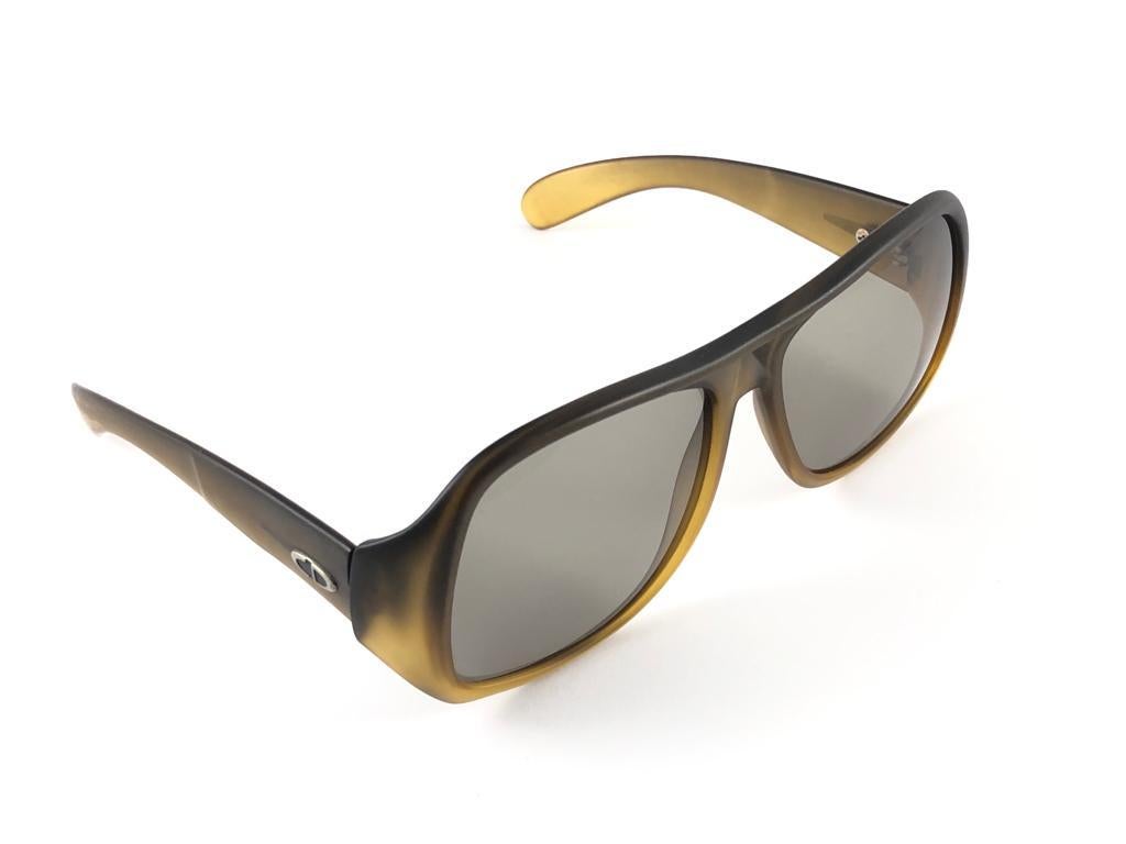Brown  New Vintage Christian Dior Monsieur Matte Oversized Optyl 1970 Sunglasses