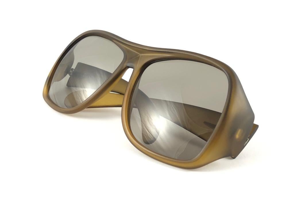 Brown  New Vintage Christian Dior Monsieur Matte Oversized Optyl 1970 Sunglasses For Sale