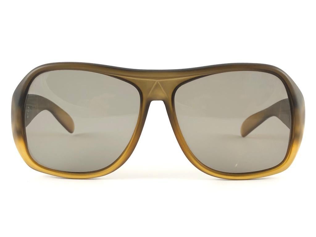  New Vintage Christian Dior Monsieur Matte Oversized Optyl 1970 Sunglasses For Sale 4