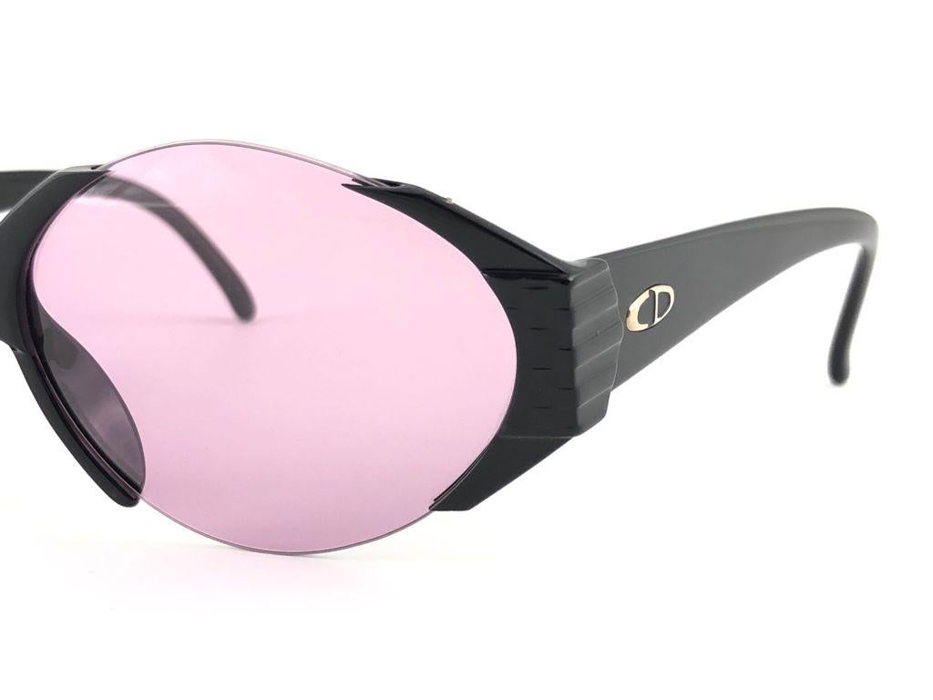 Nuevo Vintage Christian Dior Gafas de sol sin montura Sleek Negro 2397 Años 80 Austria en venta 2