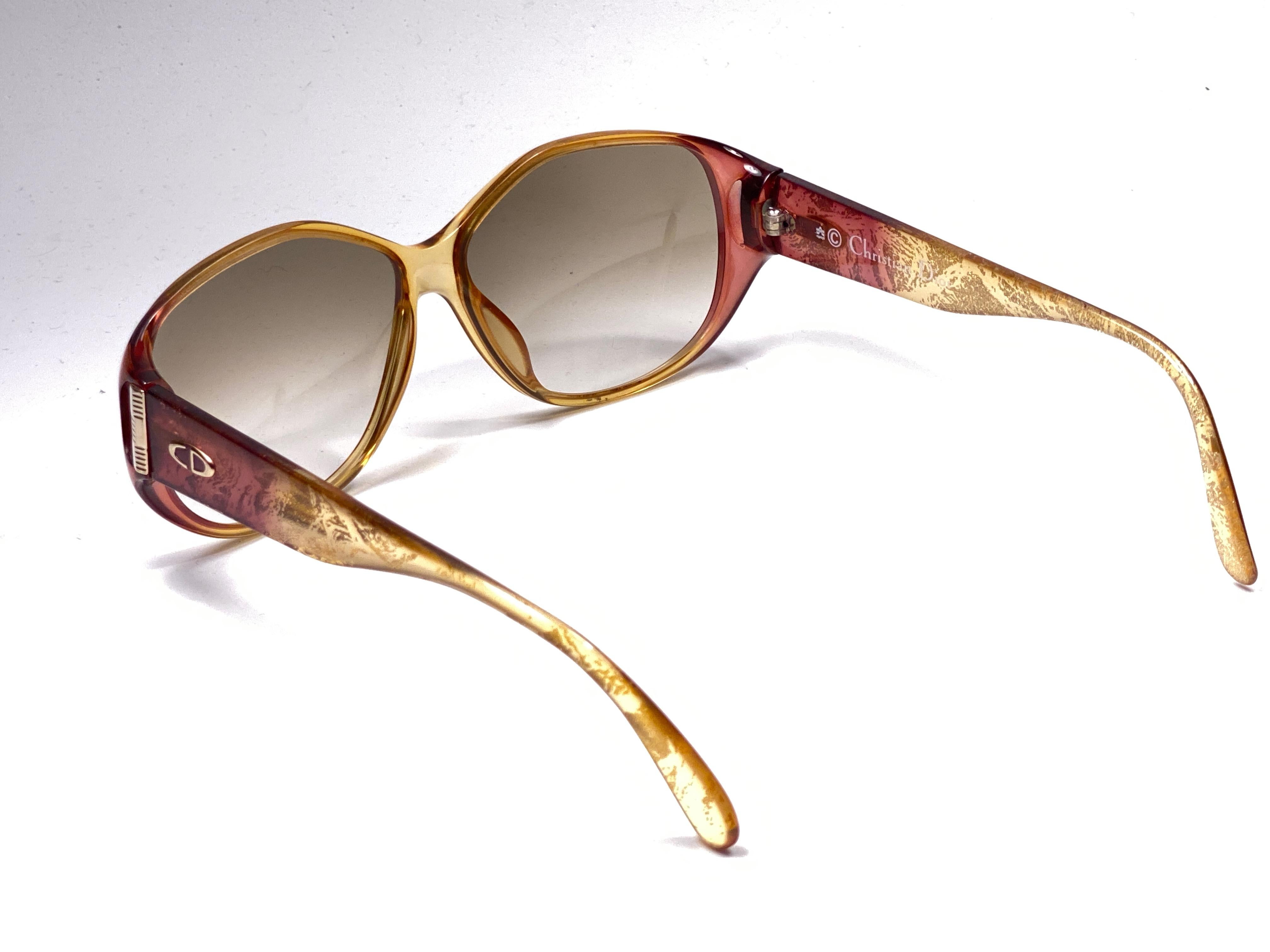 New Vintage Christian Dior Tortoise 2491 Translucent Sunglasses 1990's Austria In New Condition In Baleares, Baleares