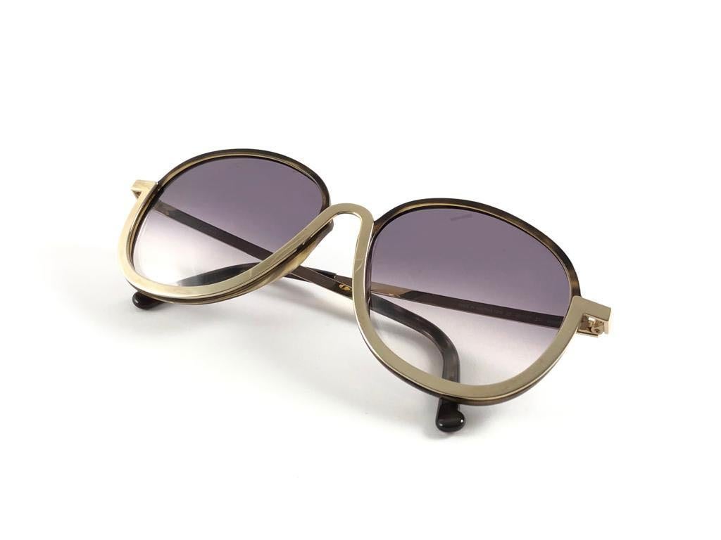 New Vintage Christian Lacroix 7319 20Tortoise Gold Accent 1980 France Sunglasses For Sale 4