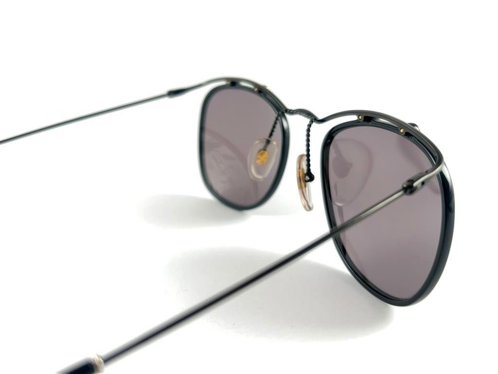 Women's New Vintage Christian Lacroix 7372 Black Round 1980's France Sunglasses For Sale