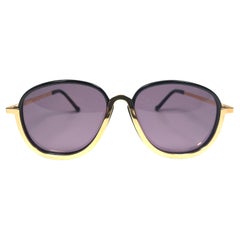 New Vintage Christian Lacroix Black Gold Accents 1980 France Sunglasses