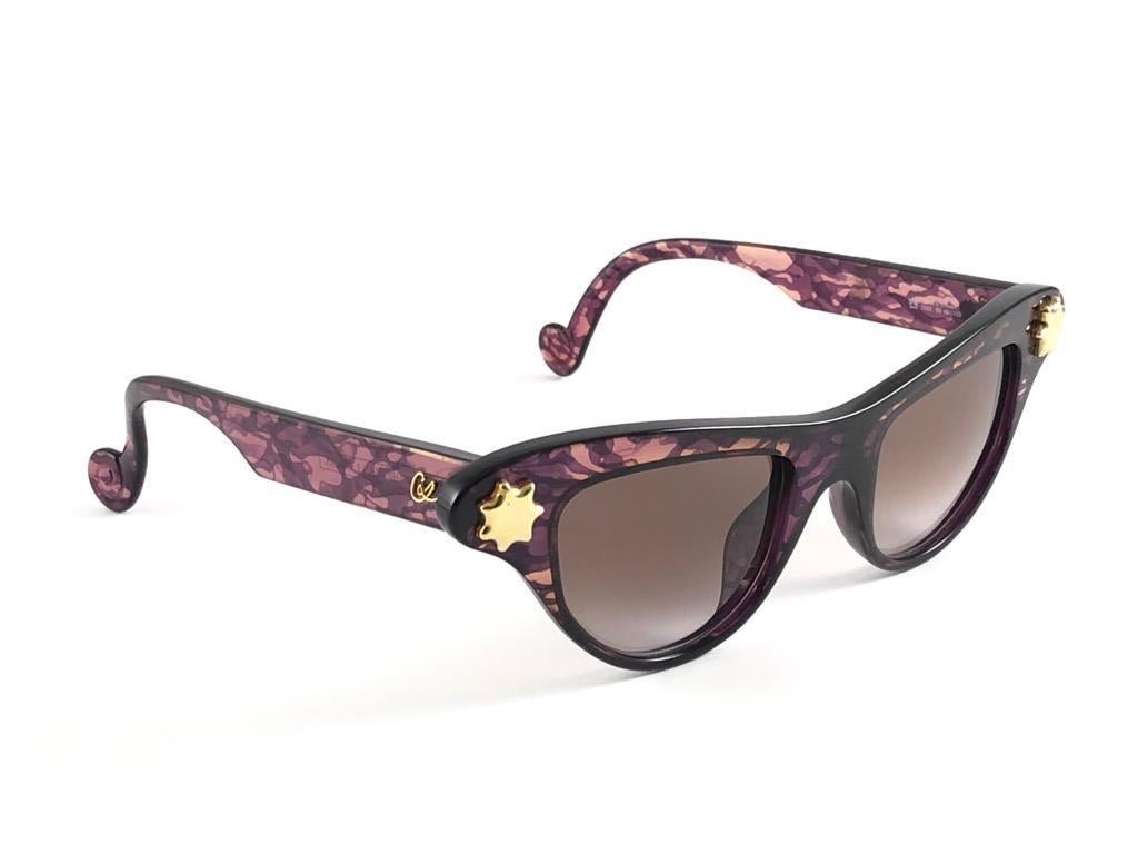 New Vintage Christian Lacroix Cat Eye 7353 Purple 1980's France Sunglasses 5